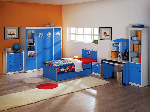 Different styles of decorating a children's room for a boy